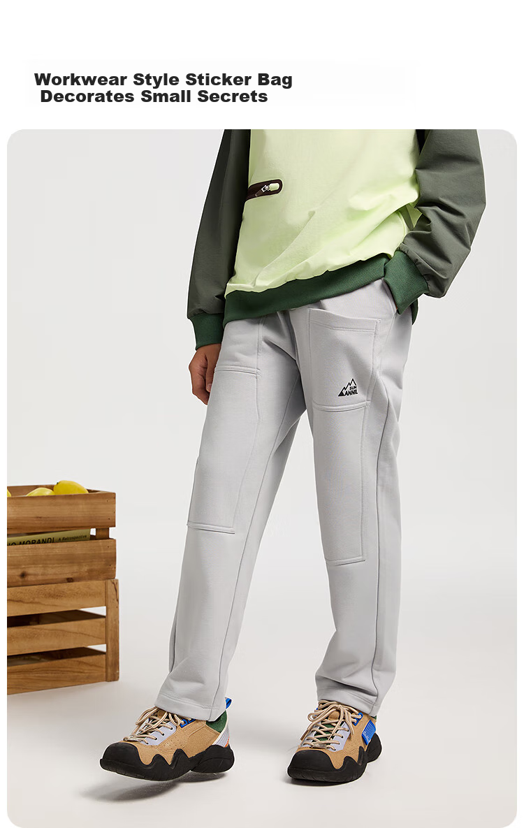 Annil Boys' Trousers, 2025 Spring New Casual Cargo Elastic Loose Fashionable Black And Gray Long Pants 2