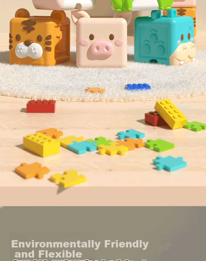Dimoarch Baby Chewable Toy, Soft Rubber Building Blocks, Early Education for Toddlers, Educational Toy for Infants, Fine Motor Skills Training for Hands 2