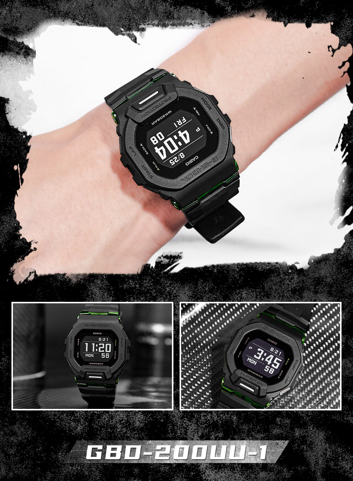 CASIO G-SHOCK Men's Watch, Waterproof, Bluetooth, Multifunctional, Running Sports, Electronic Display, Valentine's Day Gift, GBD-200 5