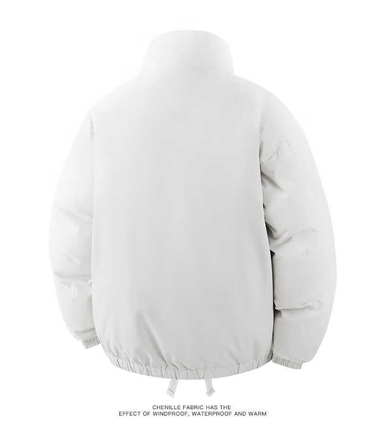 JEEP SPIRIT Men's Autumn Winter Casual Stand Collar Windproof Thick Warm Cotton Jacket Dark Gray XL 3
