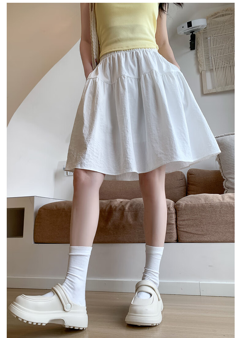 Langsha Cotton-Like Five-Point Short Skirt for Women Summer New Japanese Casual Elastic Waist A-Line Sports Umbrella Skirt 12