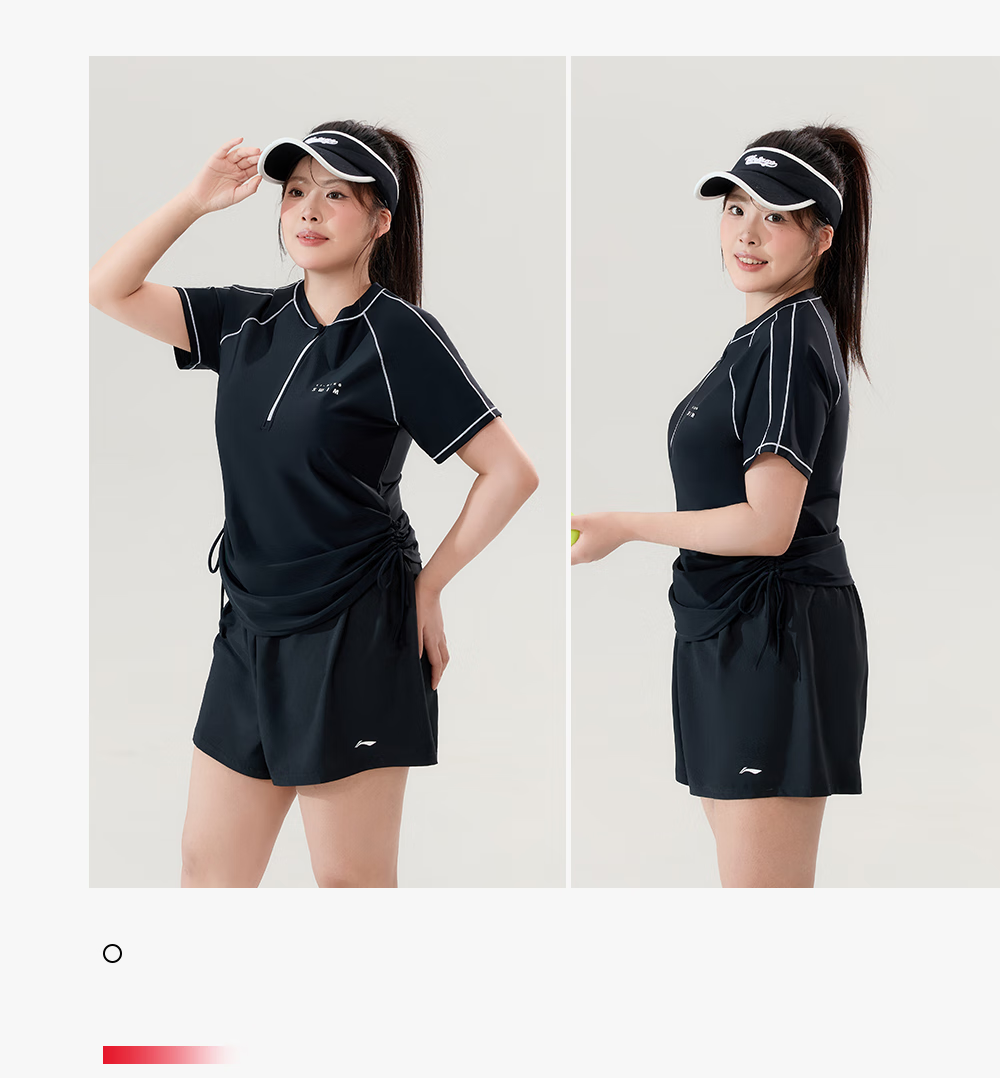 Li-Ning Swimsuit for Women, Plus Size, 200 Jin (100kg), Tummy Control, Slimming Effect, 2026 New Style, Plus-Size Two-Piece Conservative Swimwear 8