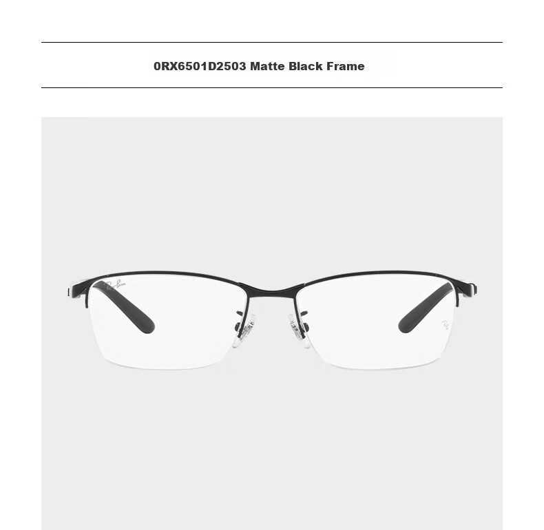 RayBan Optical Frame Rectangular Style for Men And Women, Myopia Glasses Frame 0RX6501D 2503 Matte Black Frame Size 55 Gift 4