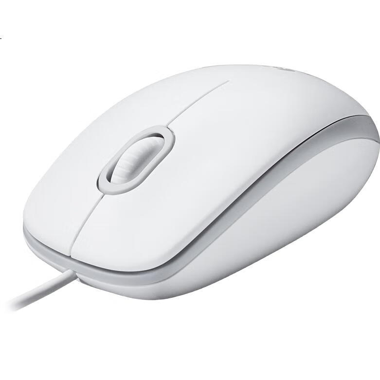 Проводная мышь Logitech M100r, белая, для офиса, симметричная, для большой руки