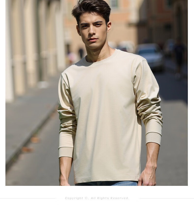 ROMON Men's Spring and Autumn Cotton Loose Long Sleeve Casual Fashion Pullover Sweatshirt 10