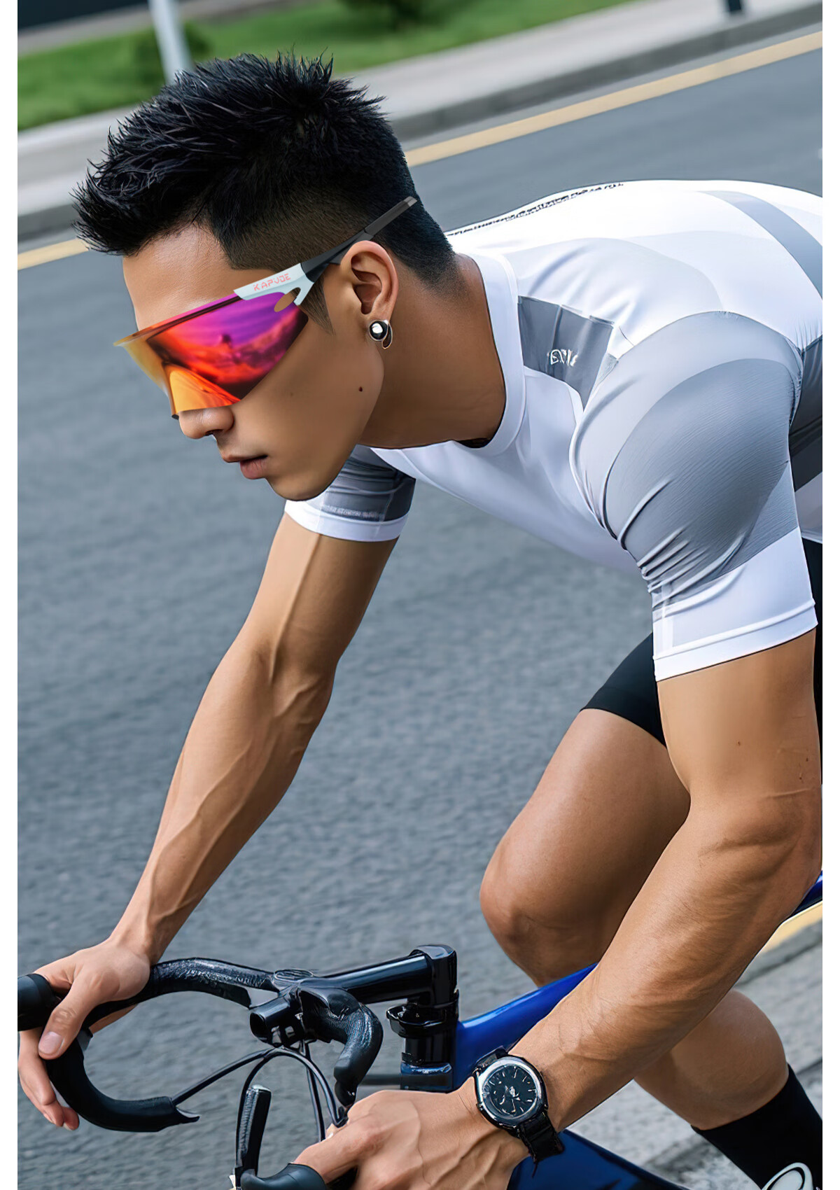 KAPVOE Eagle Wing Cycling Photochromic Outdoor Sports Windproof UV Protection Goggles 23