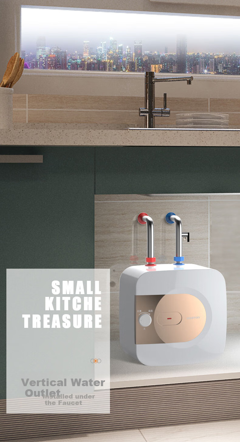 USATON 6.6L Mini Kitchen Treasure, Rapid Heating Kitchen Water Storage Electric Water Heater, Mini First-Class Energy Efficiency, 1500W, Top Outlet, KX66-6J15S 14