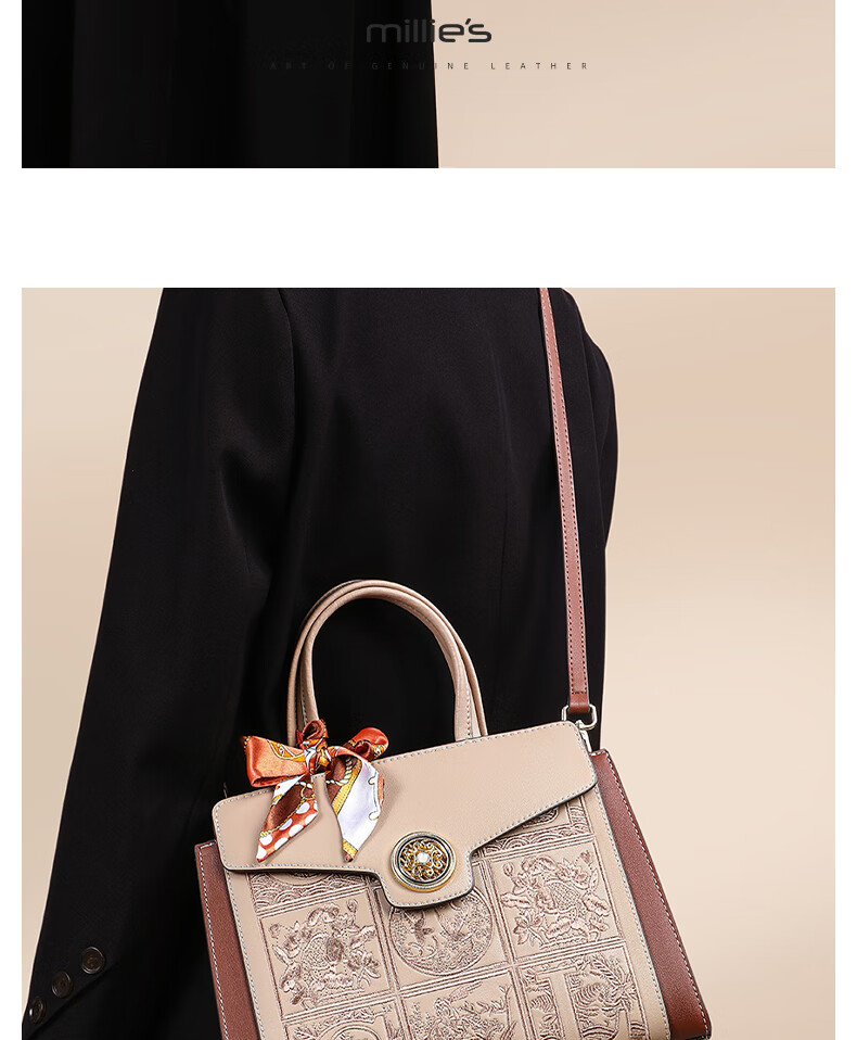 Millies Leather Handbag, Women's Bag, Tote Bag for Mothers, Luxury Crossbody Shoulder Bag, Birthday And Mother's Day Gift, Practical Present for Mom 2