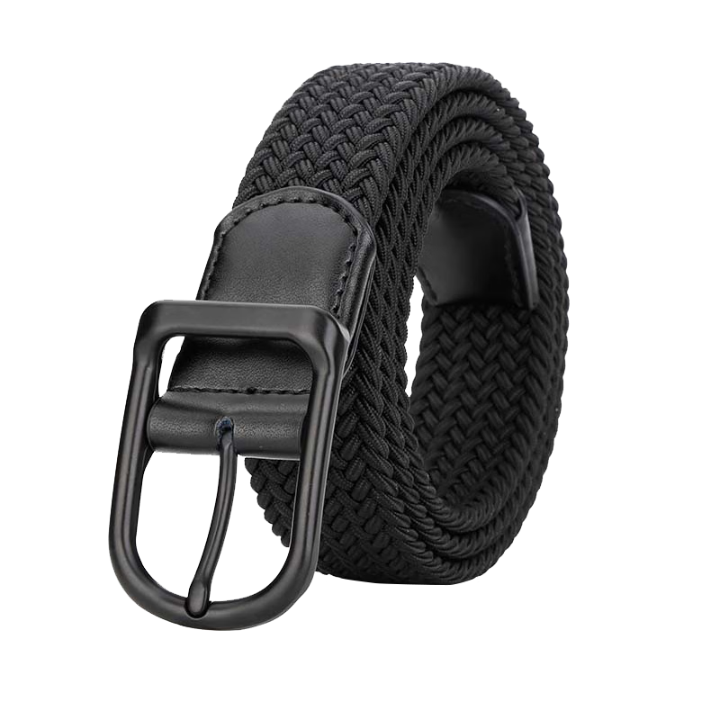 Gugeti Men's Leather Belt with Pin Buckle, Outdoor Military Training Casual Trendy Elastic Waistband, Fashionable Gift