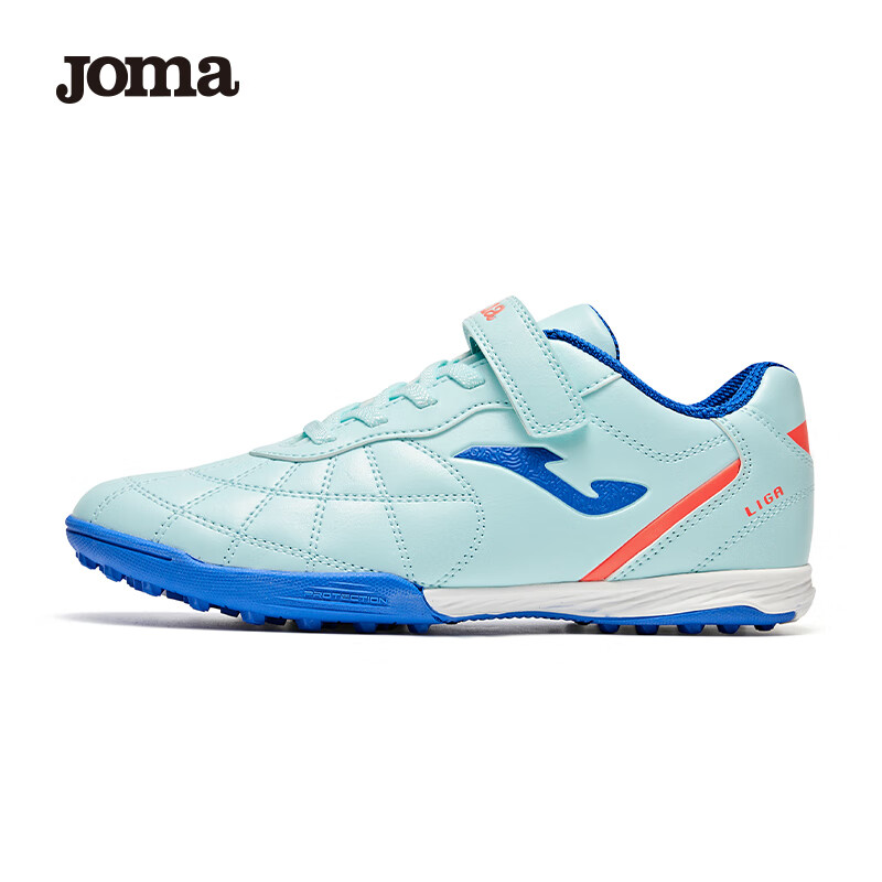 JOMA 2025 New Kids Soccer Shoes TF Turf Studs Youth Primary School Training Shoes Light Blue/Blue 34