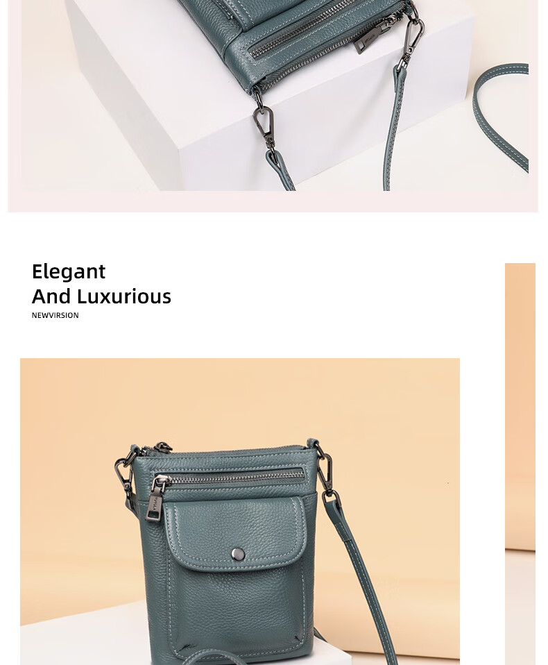YUYULA Women's Cowhide Leather Bag Fashionable Luxury Crossbody Shoulder Bag Birthday Gift for Girlfriend Wife 8