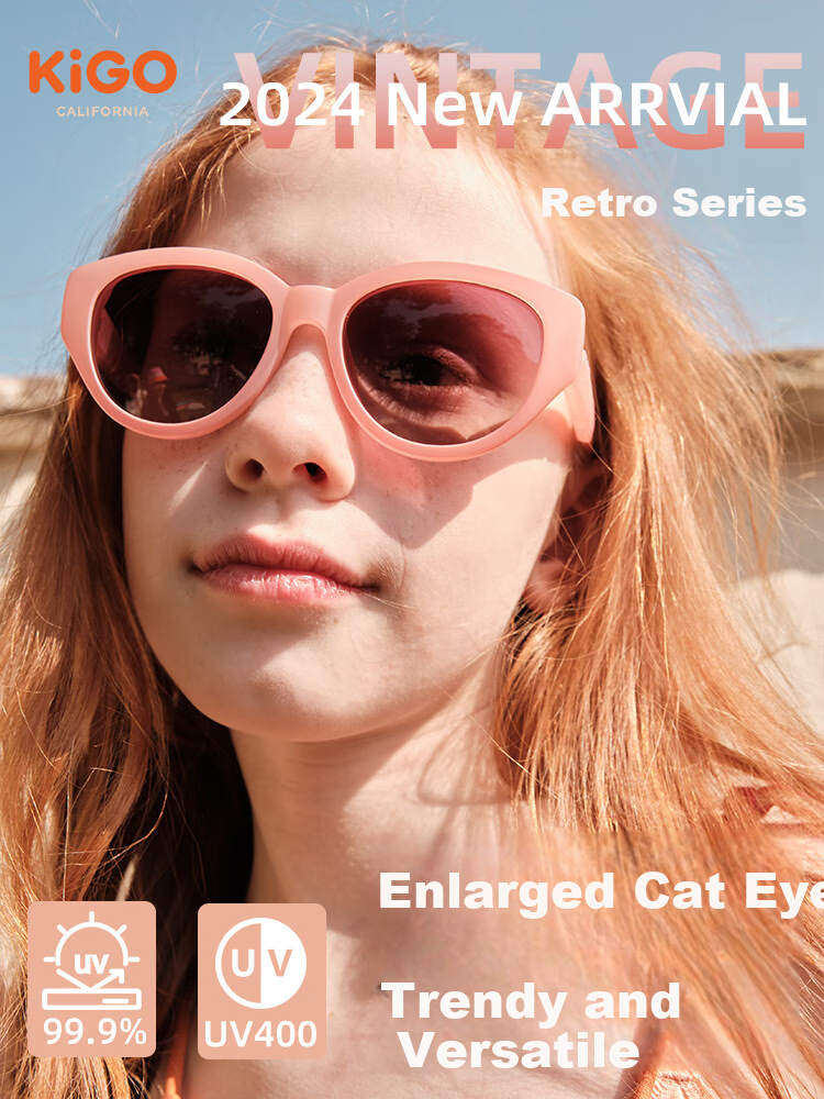 Kigo Fashion 2025 New Polarized UV Protection Sunglasses, Retro Versatile for Older Children, Glass Yellow (6-12 Years Old) 1