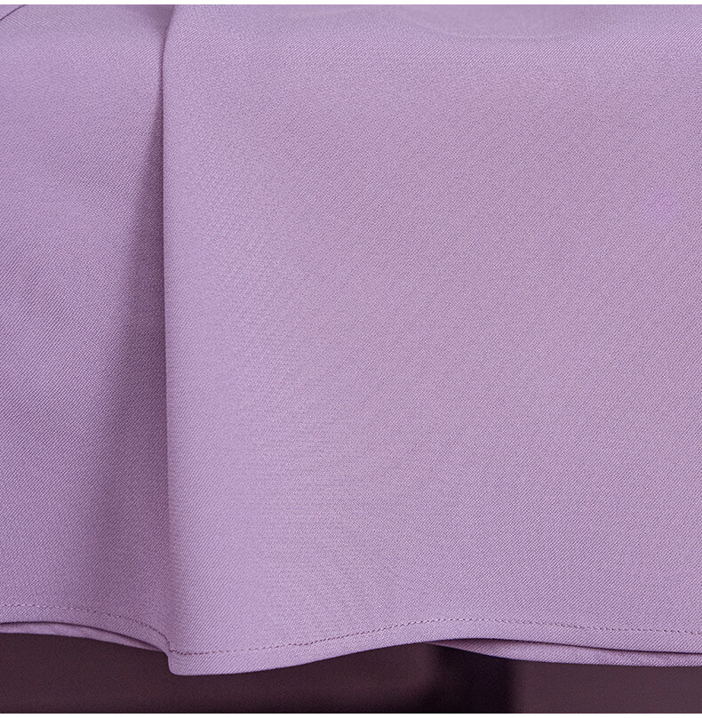 ROEYSHOUSE Slim Waist Twist Knot Dress Summer Elegant Puff Sleeve Mid-Length Dress 06439 Light Purple M 13