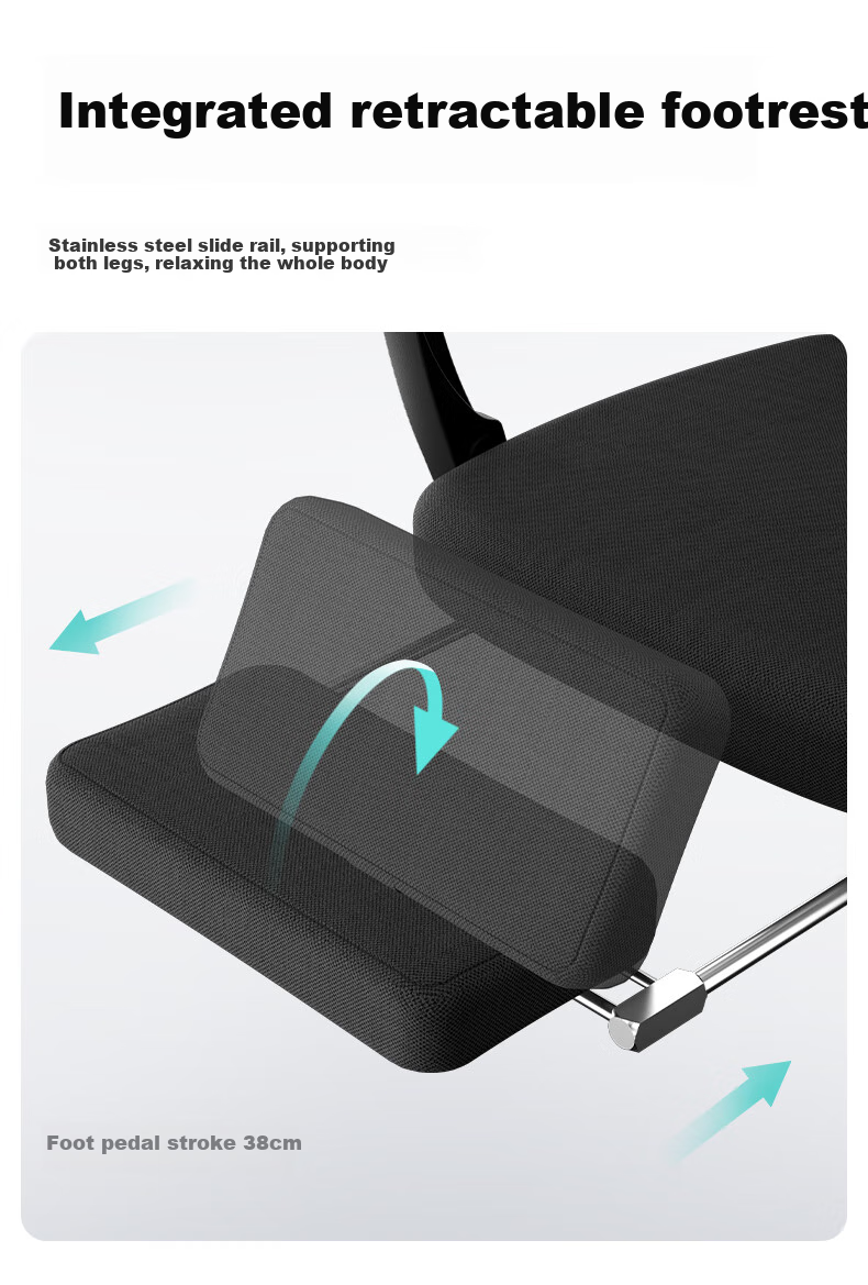 Hbada P4 Pro Ergonomic Office Chair, Reclining Nap Chair, Glossy Black (With Footrest And Reclining Function) 6