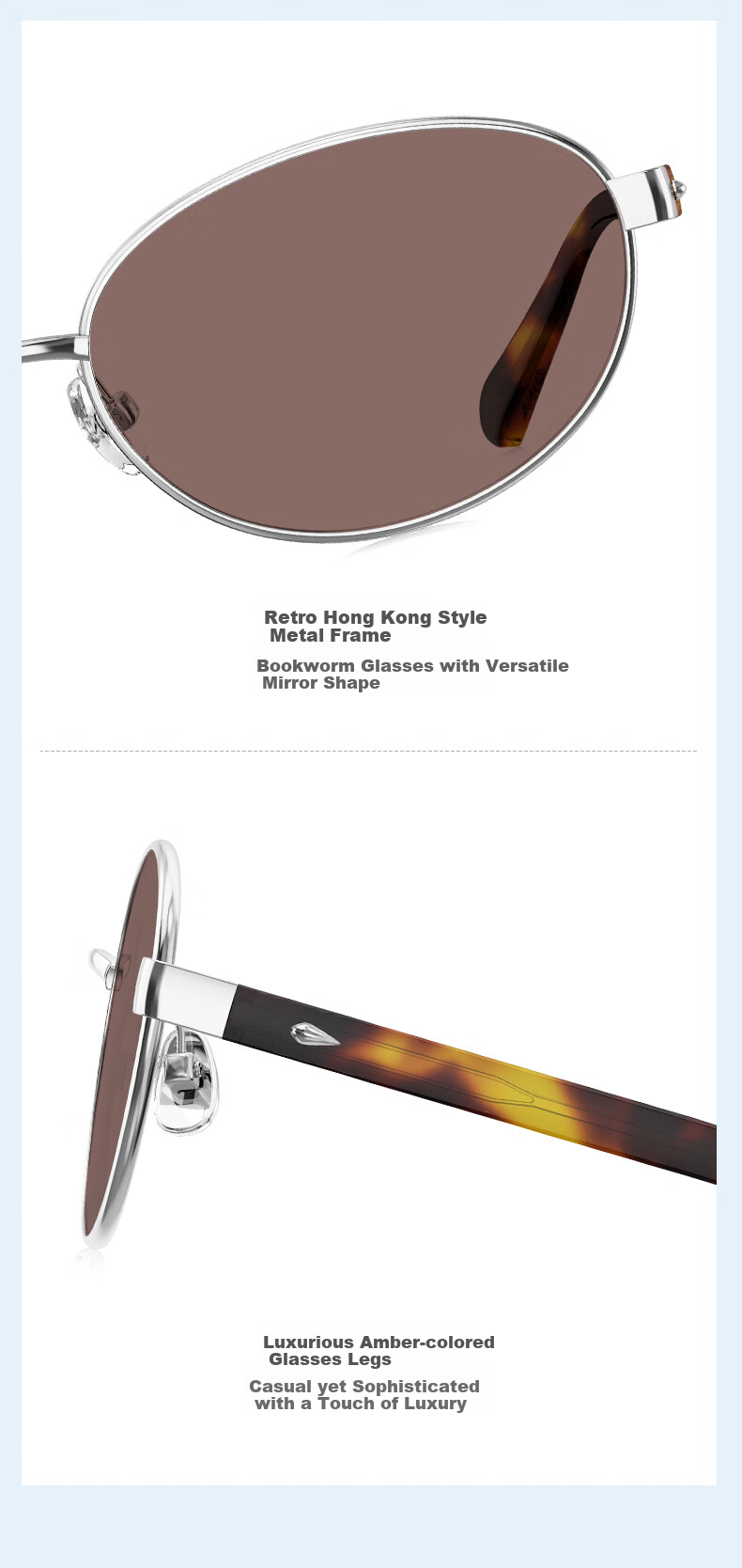 QINA Retro Hong Kong Style Sunglasses for Women, Elegant Sunglasses QN7031A60 3
