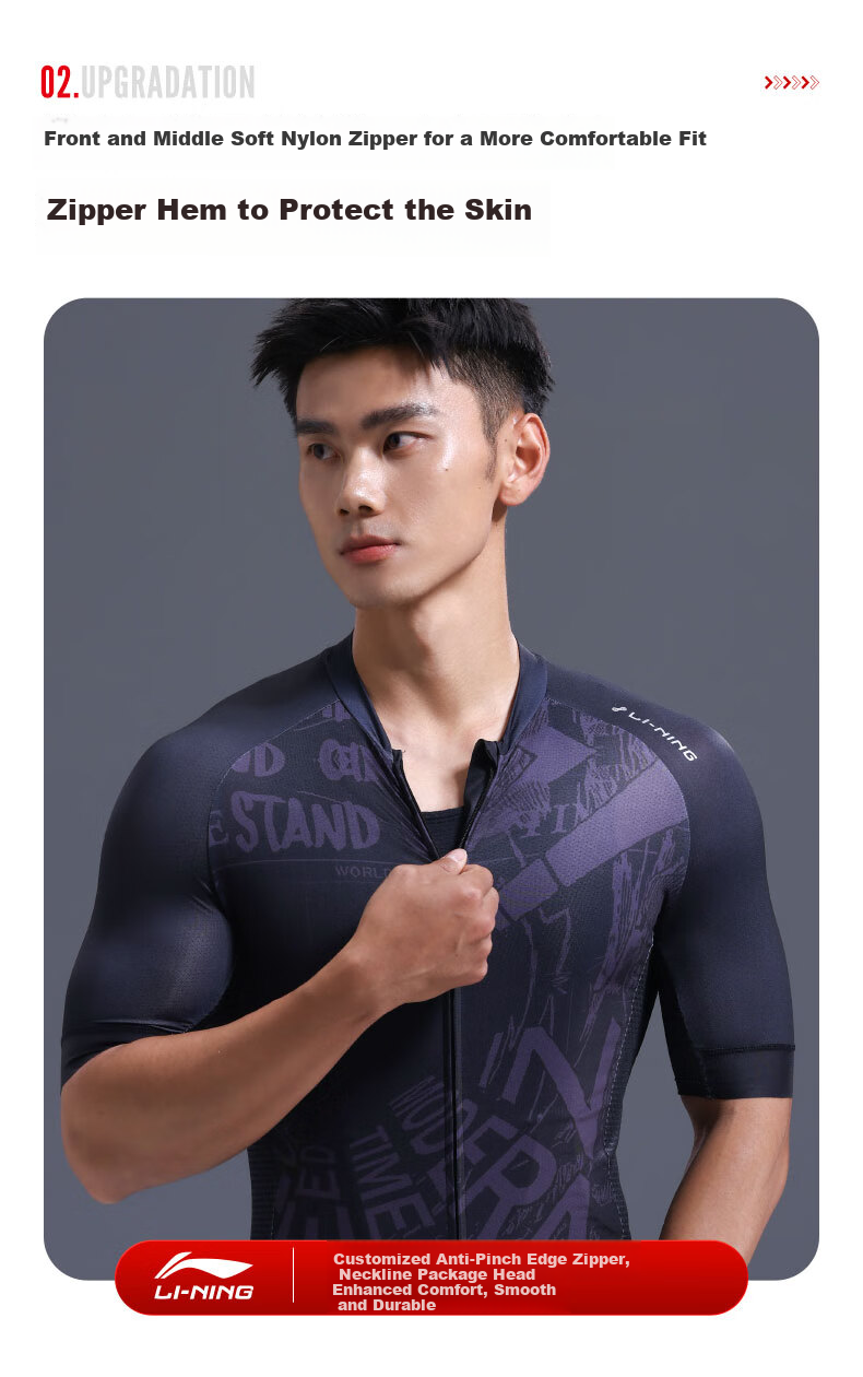 Li-Ning Cycling Jersey for Men And Women, Summer Short Sleeve Mountain And Road Bike, Sweat-Wicking, Breathable, Quick-Drying Cycling Top Equipment 7