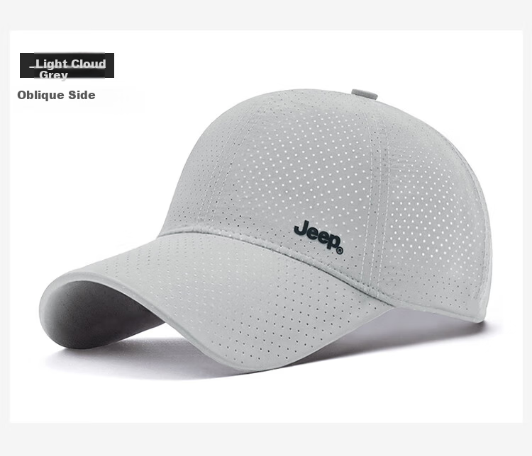 JEEP Men's Baseball Cap Summer Mesh Quick-Dry Sun Hat Unisex Visor Hiking Sun Hat Khaki 9