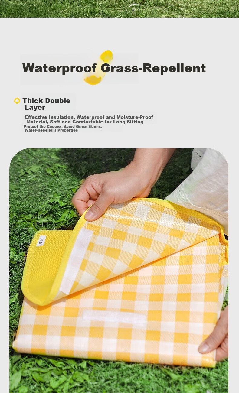 BeiJiLang Picnic Mat, Outdoor Camping Mat, Thickened Portable Moisture-Proof Mat, Wear-Resistant Tent Mat, Beach Mat, Floor Mat for Sleeping 4