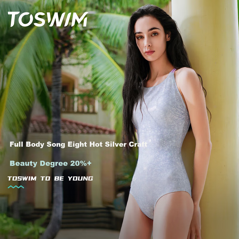 TOSWIM Women's One-Piece Swimsuit, Triangle Thin Strap Slimming Tummy Control Swimwear for Women, Moonlight Lover