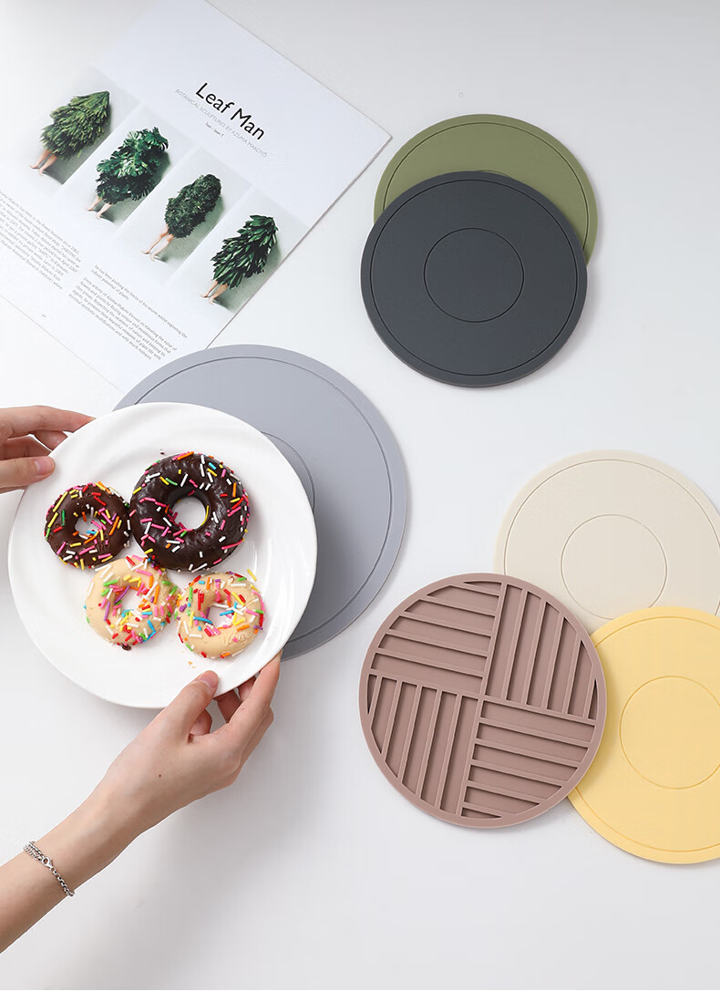 JANMEIJIA Heat-Resistant Table Mat, High-Temperature Fireproof Silicone Placemat, Luxurious High-End Plate Mat, Large Bowl Mat, Cup Coaster, Casserole Pad 5