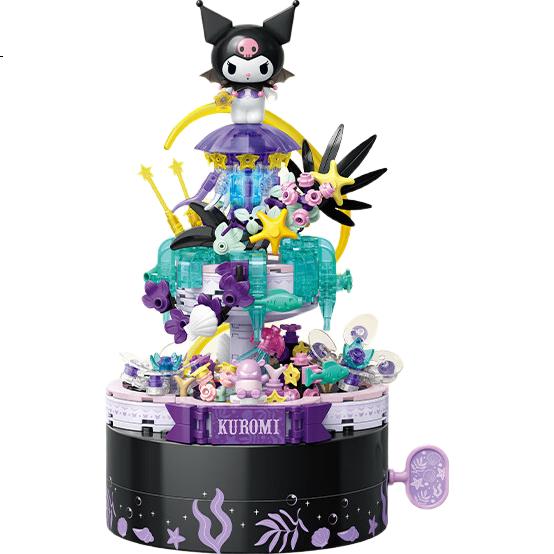 Конструктор TOP TOY Sanrio Kuromi Music Box, серия "Тайное Садовое Эльфийское Царство", 677 деталей, музыкальная шкатулка