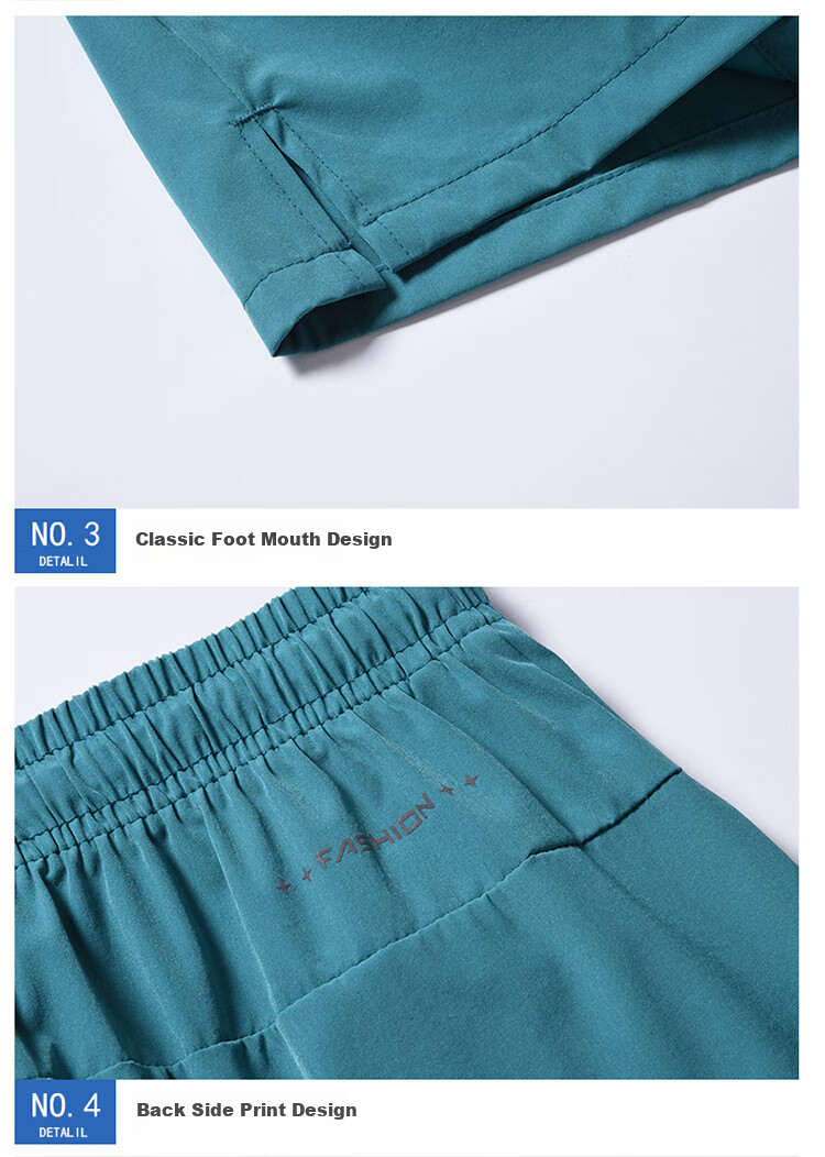 ROMON Men's Shorts, Summer Lightweight Ice Silk Loose-Fit Athletic Casual Three-Quarter Length Shorts, Lake Blue, 4XL 14