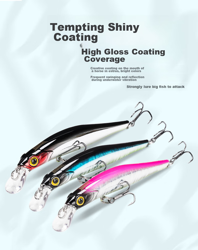 Guowangliya Lure Fishing Bait, Invisible Sinking Minnow Lure, Long-Distance Casting, Wiggling And Sinking, for Sea Bass, Perch Fish And Bass 15