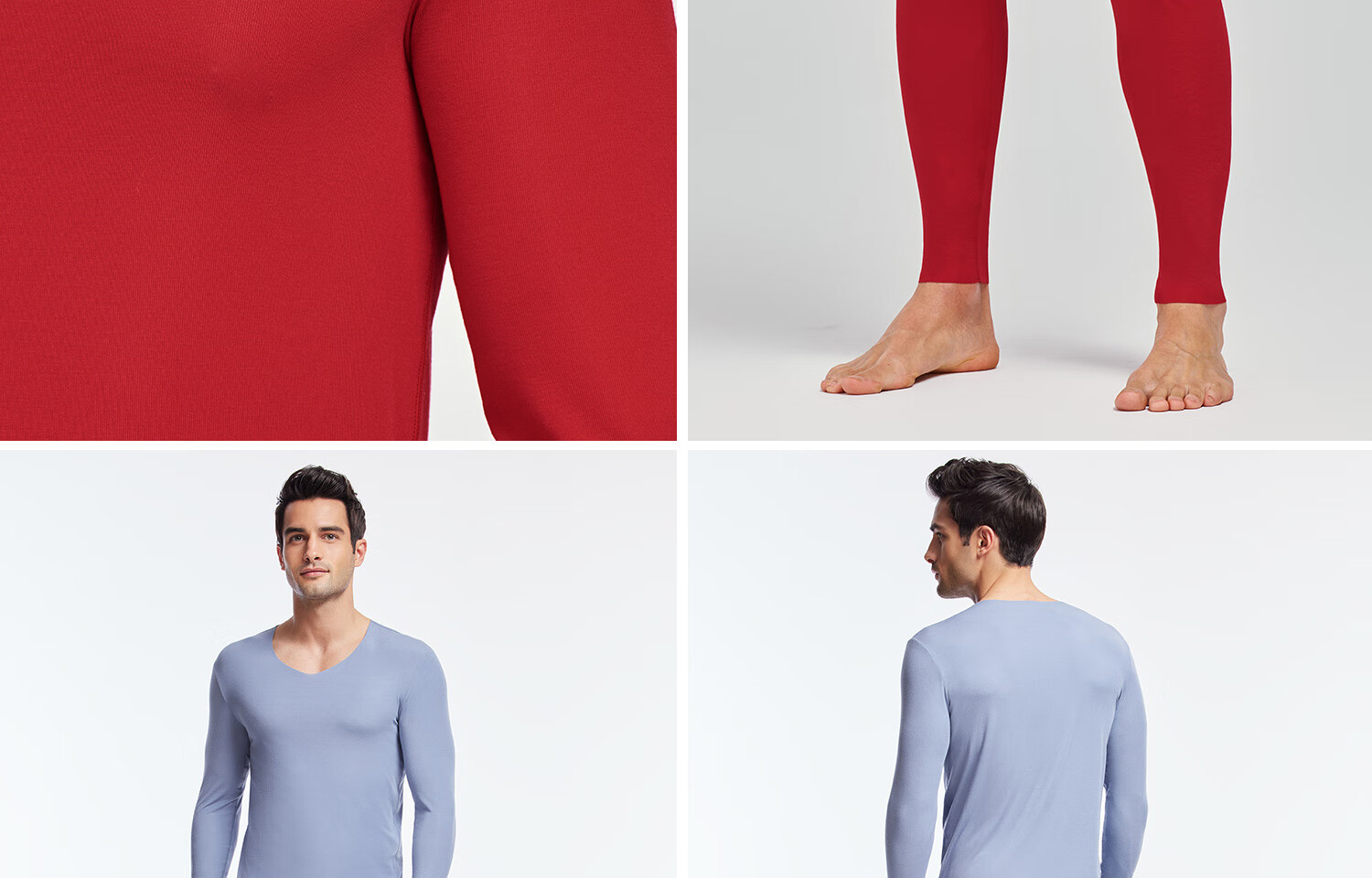 AIMER MEN Men's Thermal Base Layer Set Modal Seamless NS74J471 Dark Blue 185 25