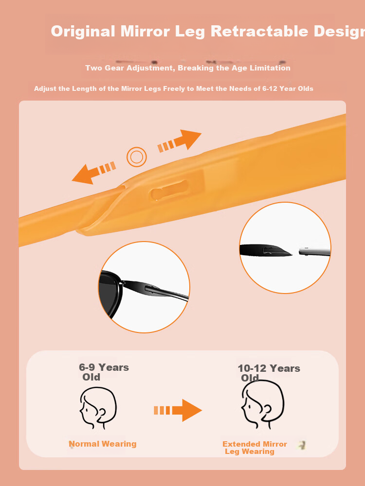 Kigo Fashion 2025 New Polarized UV Protection Sunglasses, Retro Versatile for Older Children, Glass Yellow (6-12 Years Old) 6