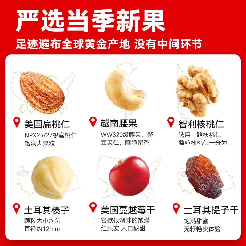 沃隆活力每日坚果750g/30袋坚果礼盒办公室休闲零食大礼包干果礼品