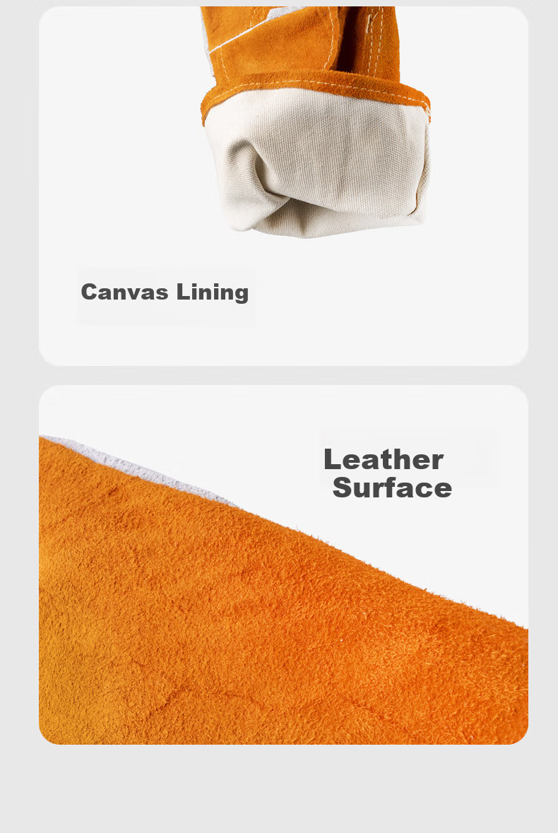 NXG Leather Welding Gloves, Thickened And Extended, Wear-Resistant, Heat-Resistant, Full Leather, Electric Welding Insulation, Anti-Scalding, Anti-Electrical Arc Spark, Welding Protective Gloves, X73 8