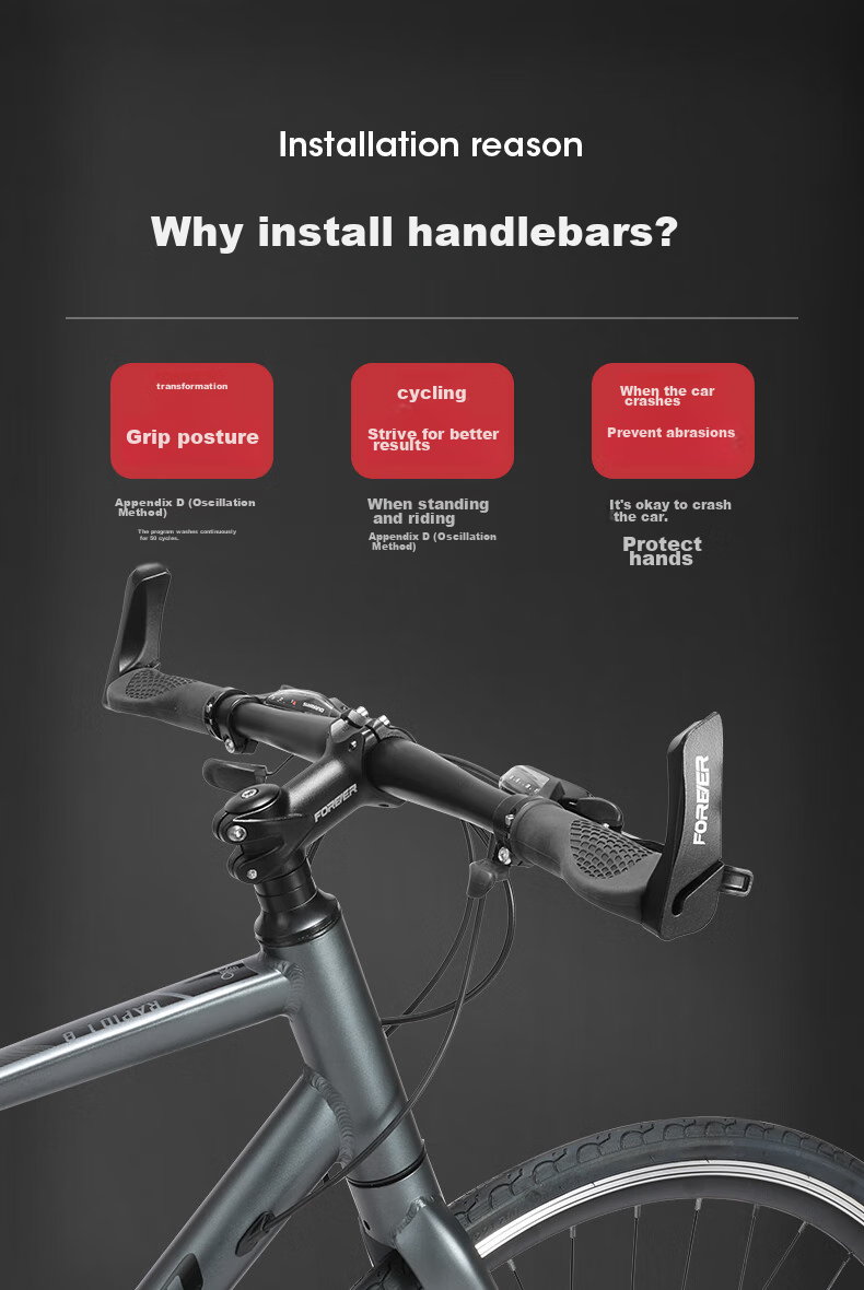 FOREVER Bicycle Handlebar Grips, Universal for Mountain Bikes, Aluminum Alloy Handlebar Grips, Bull Horn And Ram Horn Handlebar Grips, Racing Bike Hand Guards, Cycling Accessories 3