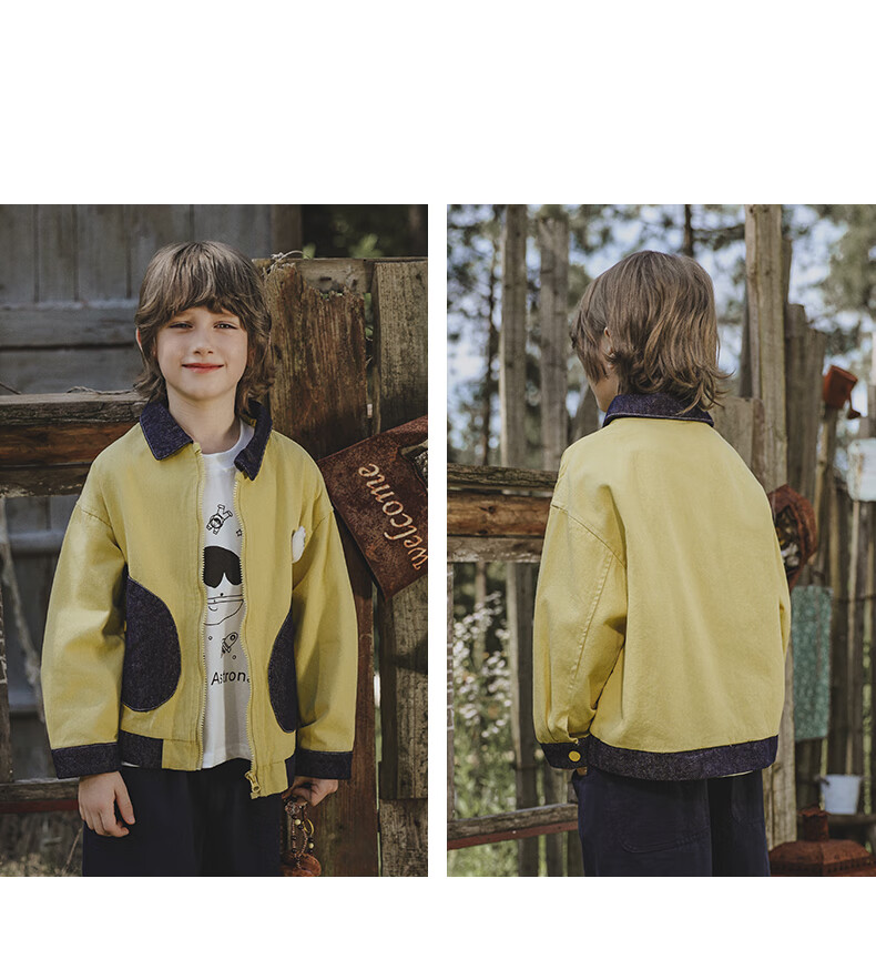 MOMOCO Kids Autumn Jacket Boys Windbreaker Mountain Style Coat White Apricot 110 7