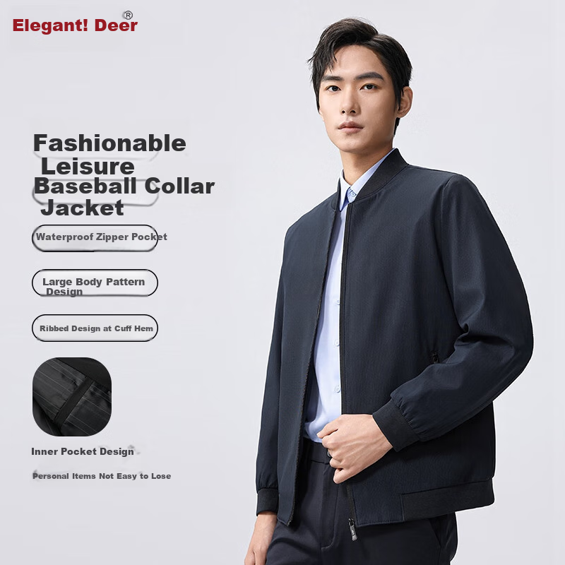 Yalu Jacket for Men, Spring 2026 Baseball Collar Loose Casual Dad Style Executive Coat Business Casual Middle-Aged Outerwear