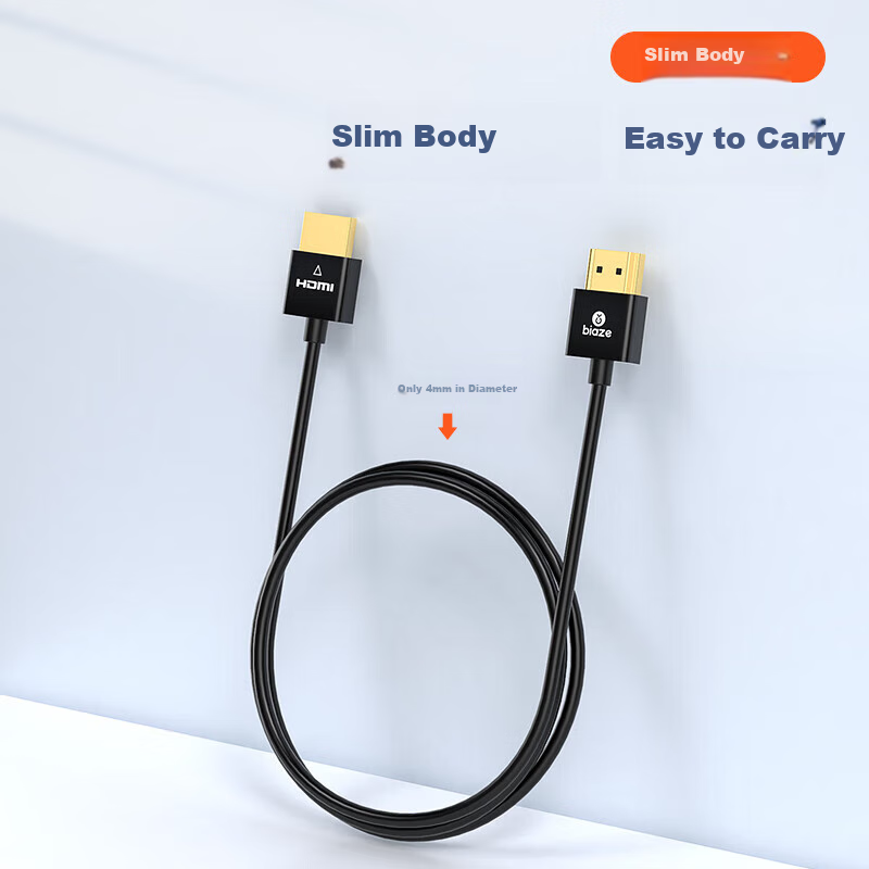 Кабель BIAZE HDMI версии 2.0, 4K, 1080P60Hz, для настольных ПК, ноутбуков, телевизоров, мониторов, тонкий гибкий кабель, 10 метров