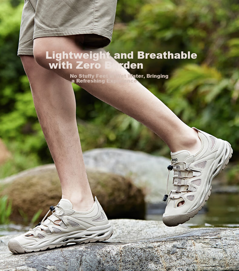 Jeep River Tracing Shoes for Men And Women, Outdoor Breathable Hiking Shoes, Women's Amphibious Quick-Dry Crocs-Style Shoes, Non-Slip Wear-Resistant Mountaineering Shoes for Wome 6