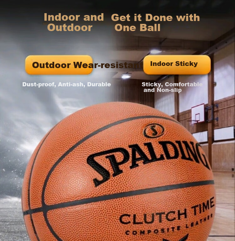 SPALDING Basketball, Size 7, Standard PU Material, Non-Slip And Wear-Resistant, Suitable for Indoor And Outdoor Use, Adult Basketball, 77-780Y 4