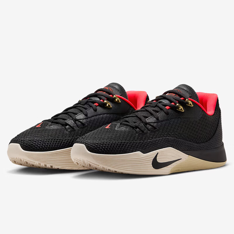 NIKE Men's Basketball Shoes, S.T. FLARE EP Sneakers, HF0232-001 Black/gray, Size 42.5