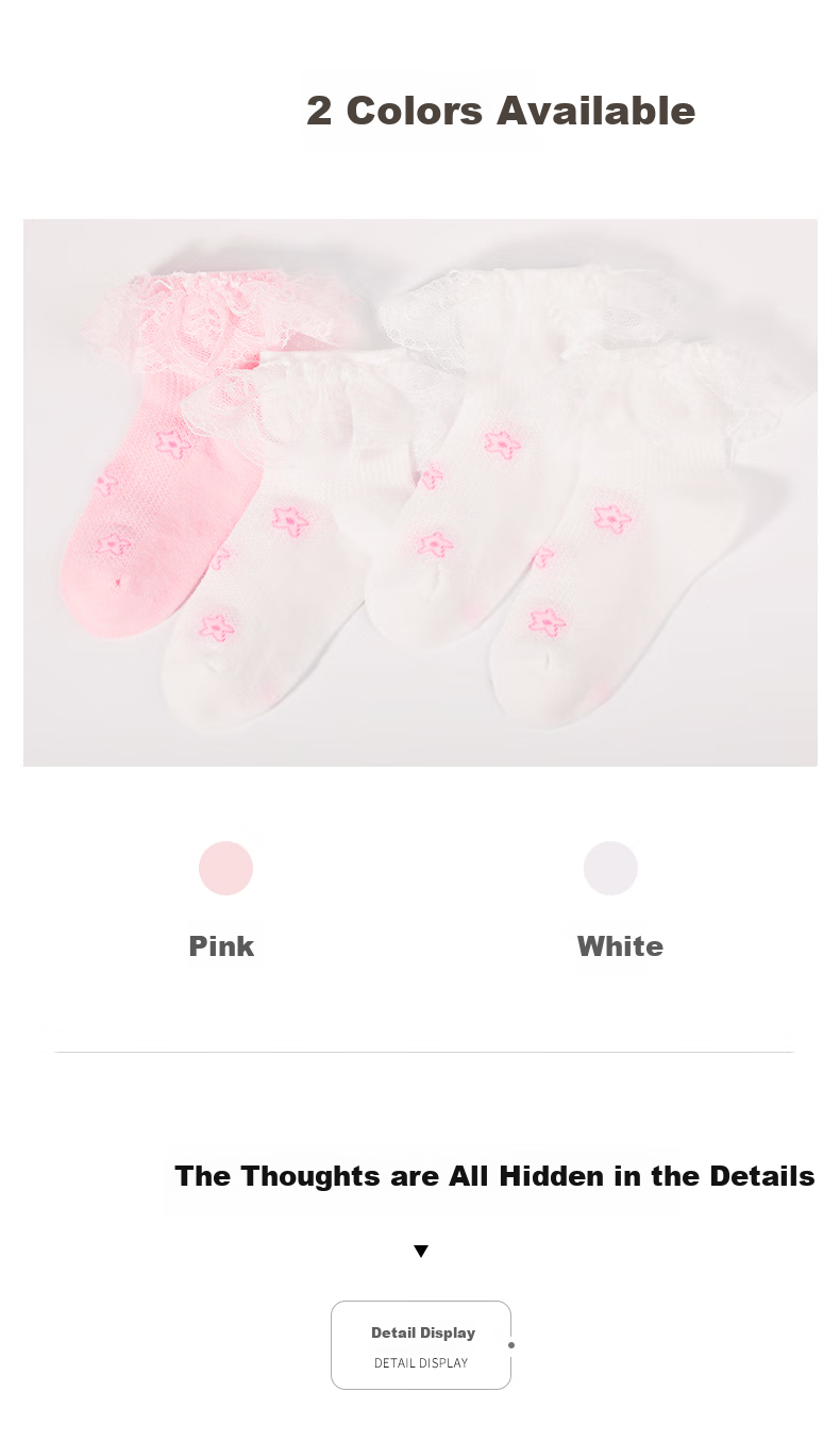 Zhiyouban Children's Socks, Spring And Autumn, for Older Kids And Girls, Cotton Socks, Princess Style, Lace Trim, Short Socks for Students, Z7516 6