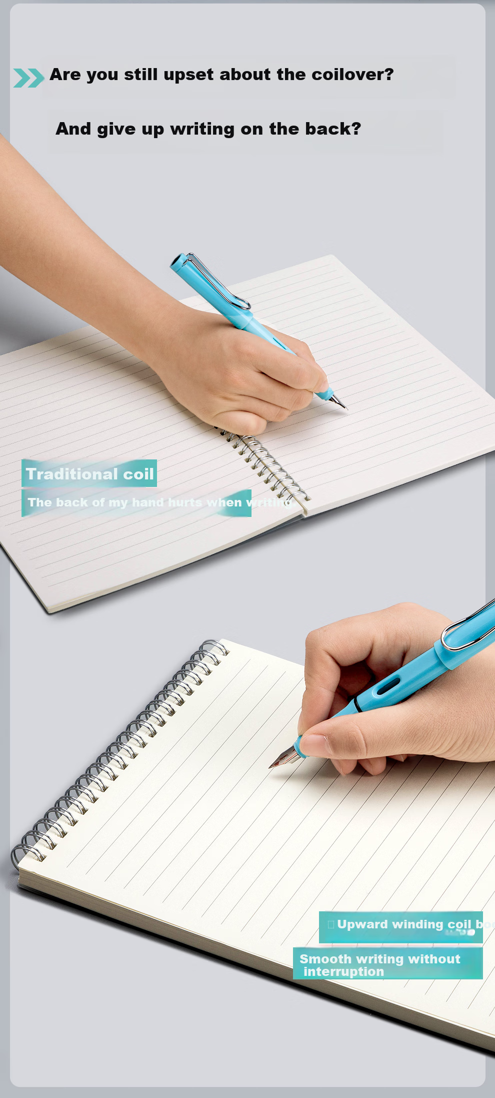 Faramon Thick Spiral Notebook with Grid Paper, B5 Soft Cover Loose-Leaf Notebook for Students' English Error Correction And Diary, Grid Paper Notebook, Pack of 4 5