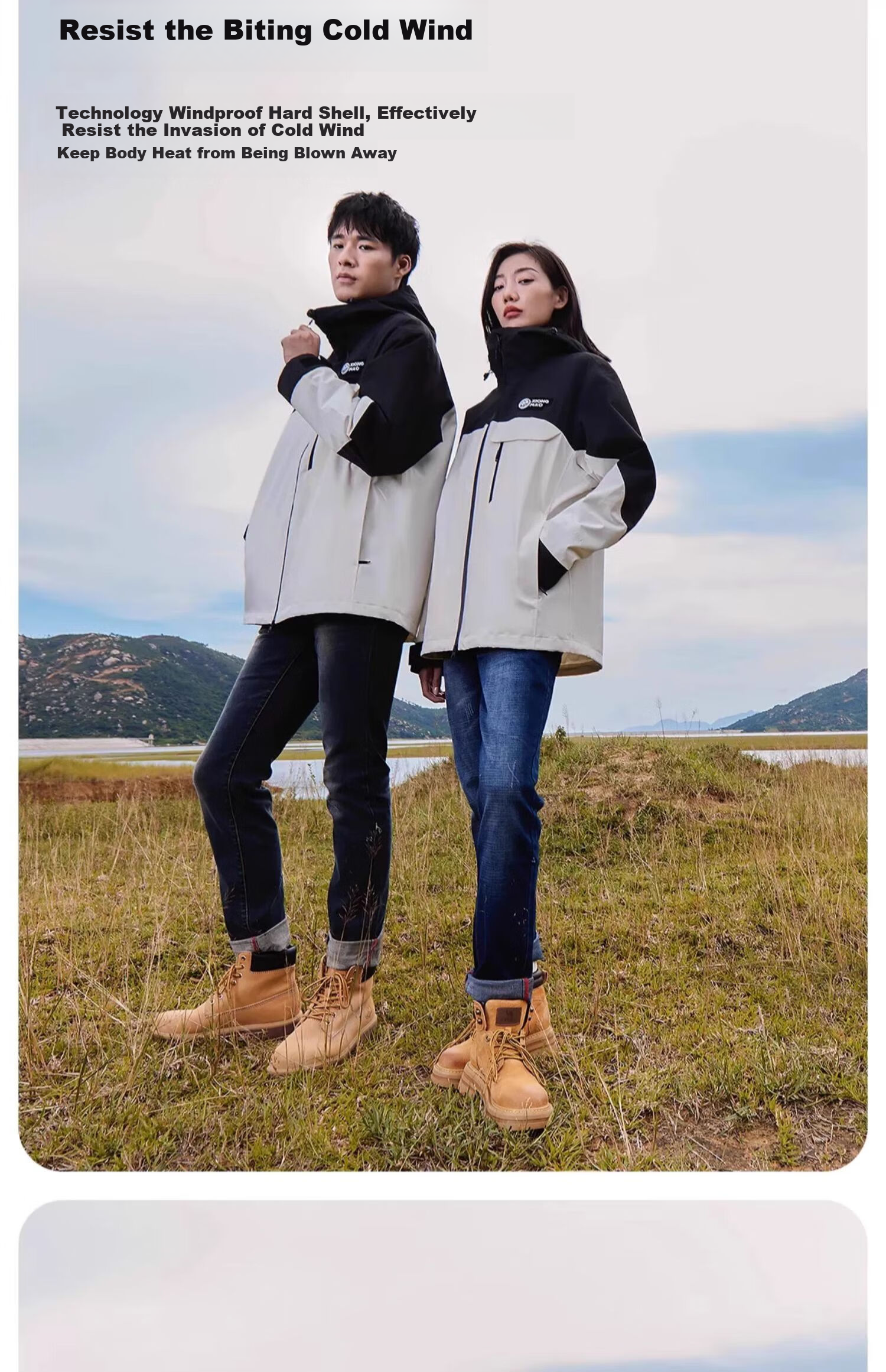 CAMEL [Yang Ying's Style] Panda Windbreaker Jacket for Men And Women, Autumn And Winter Three-In Warm Mountaineering Coat A13CA31147 9