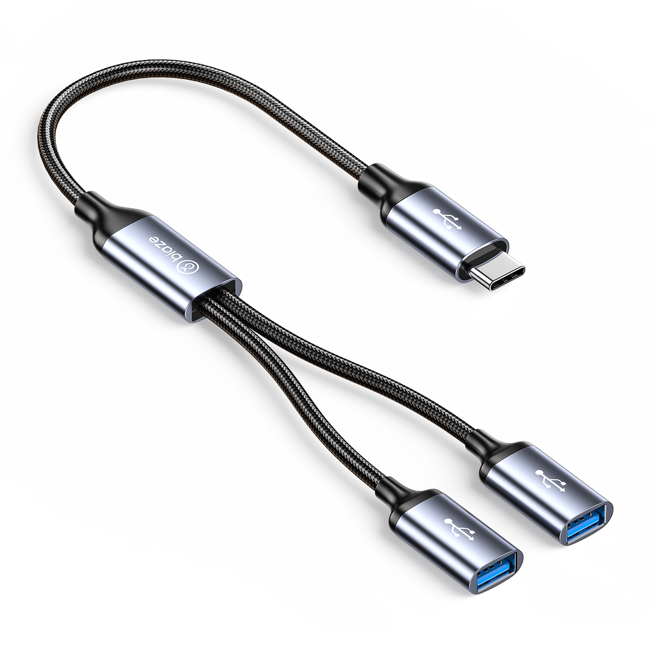 BIAZE Type-C One-To USB Splitter, Multi-Port OTG Adapter, Expansion Hub for Charging And Data Transfer, Compatible with Computers, Tablets, USB Drives, Mice, And Keyboards