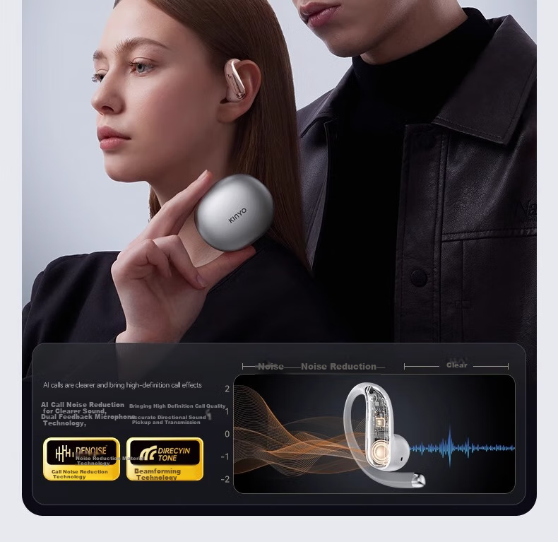Jinyun (KINYO) [Comfort Selection | Three AI Models] Bluetooth Earphones, Over-Ear Bone Conduction Concept, Open-Style True Wireless, Call Noise Reduction, Suitable for Sports Running, Compatible with Xiaomi And Apple 25