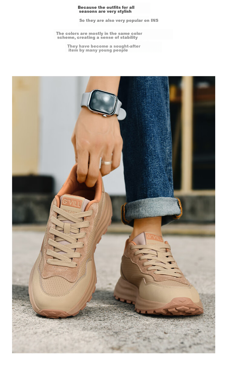 Guizhibu Men's Sports Shoes, Autumn And Winter 2026 New Style, Genuine Leather, Versatile Travel, High-End Non-Slip, Light Luxury, Running And Casual Shoes 3