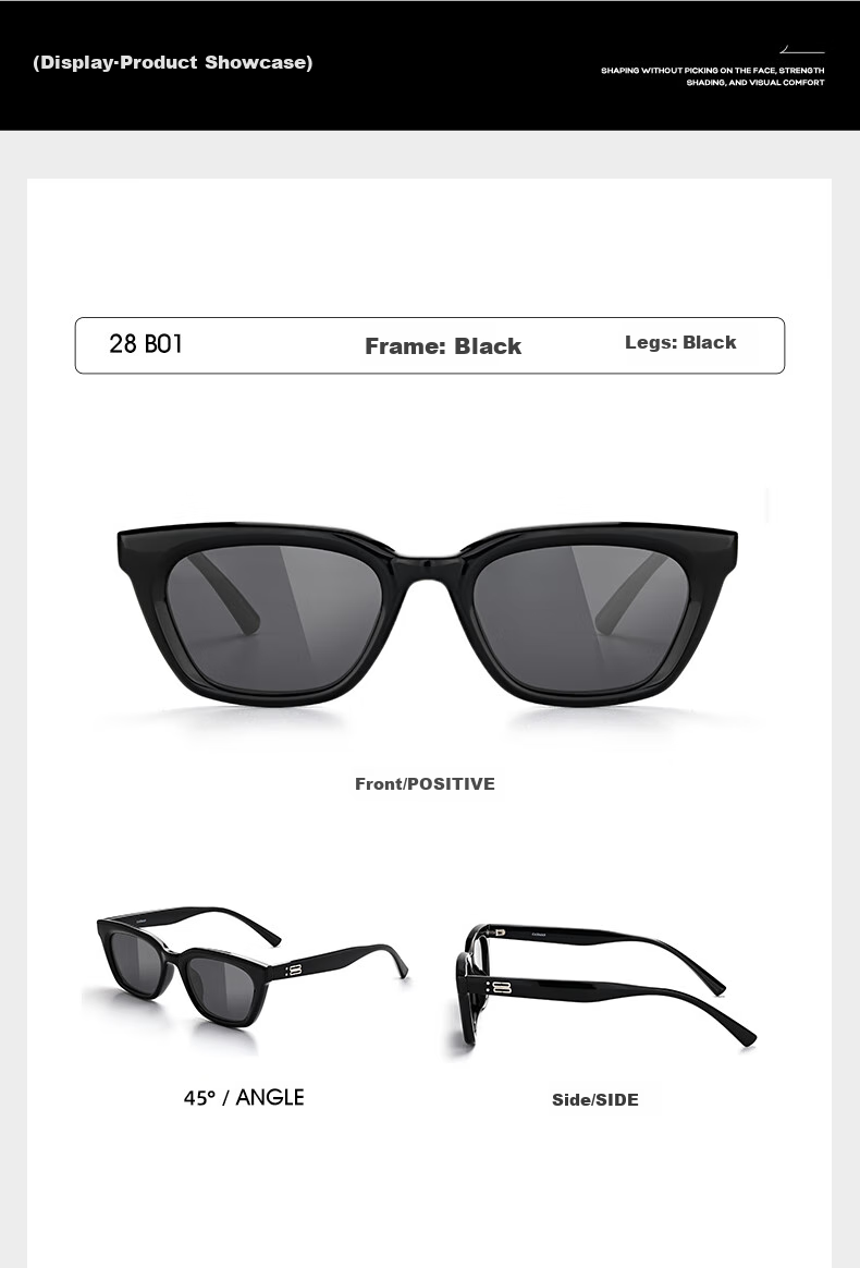 CAXMAN Retro Cat Eye Elegant Plain GM Sunglasses for Men And Women, Narrow Frame UV Protection Polarized Driving Glasses that Make Face Look Smaller 13