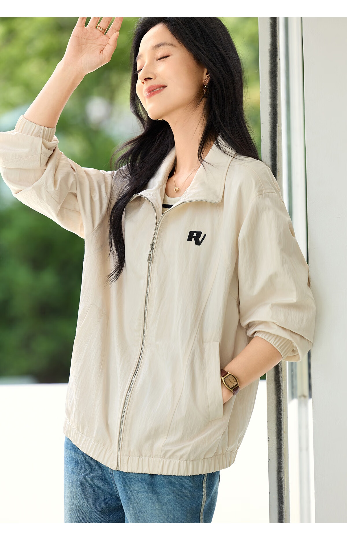 Chushen Spring and Autumn Short Jacket Women Fashion Stand Collar Drop Shoulder Loose Casual Jacket Top S53D049 16