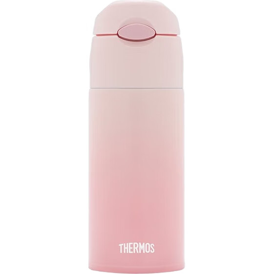 Термокружка THERMOS TCMI-400S, 400 мл, градиентный цвет, с трубочкой, сохраняет холод, для мужчин и женщин, розовая