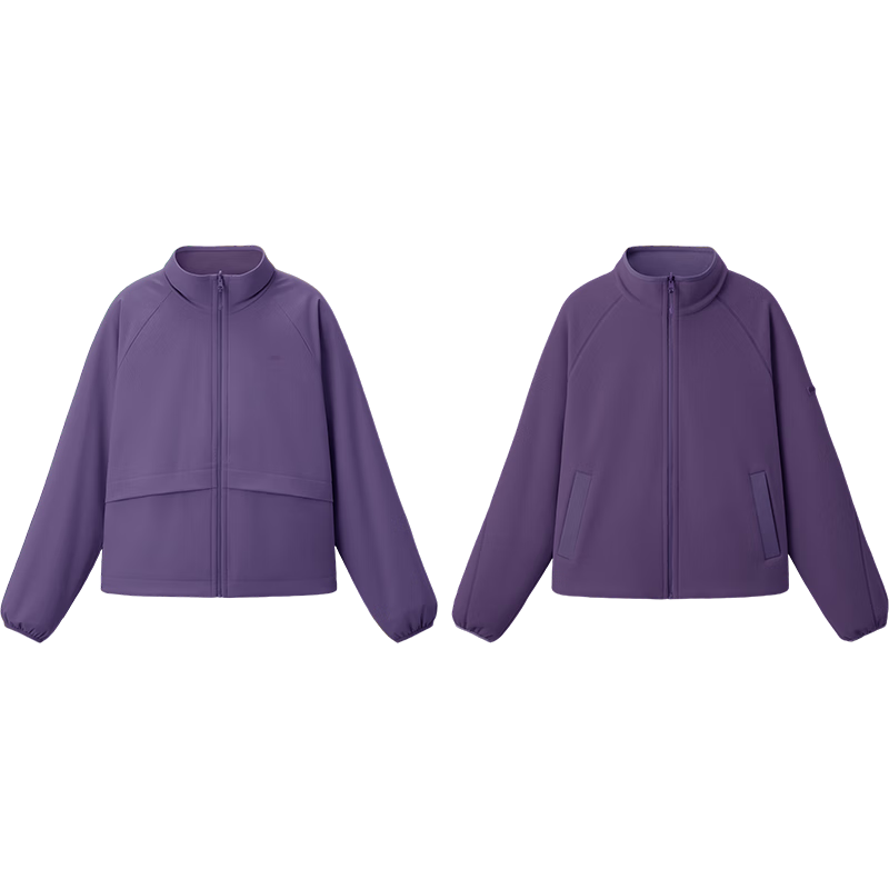 Beneunder Women's Coat Double-Sided Fleece Windproof Outdoor Autumn Winter Softshell Fleece Purple XL