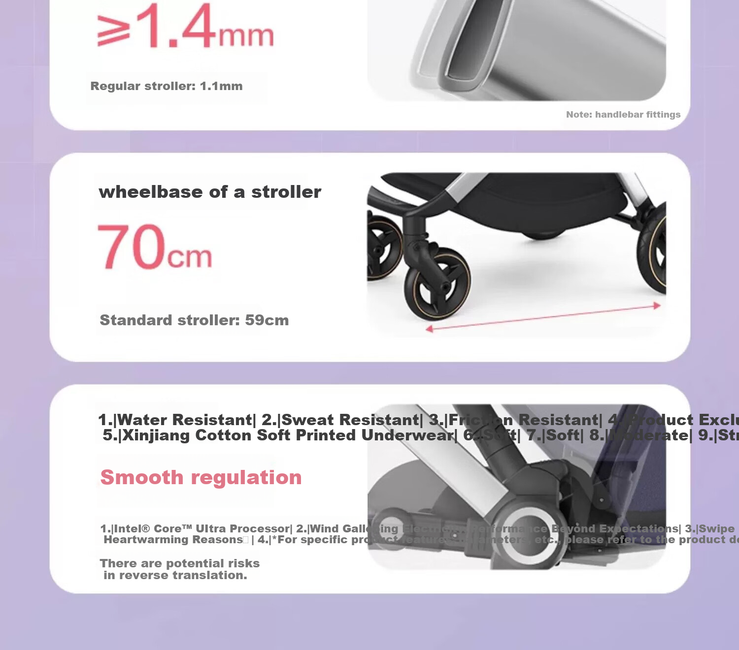Elittile Stroller, Reversible, Lightweight, High-View, Can Sit Or Lie Down, Baby Walking Aid, EMU Luoyingrou 10