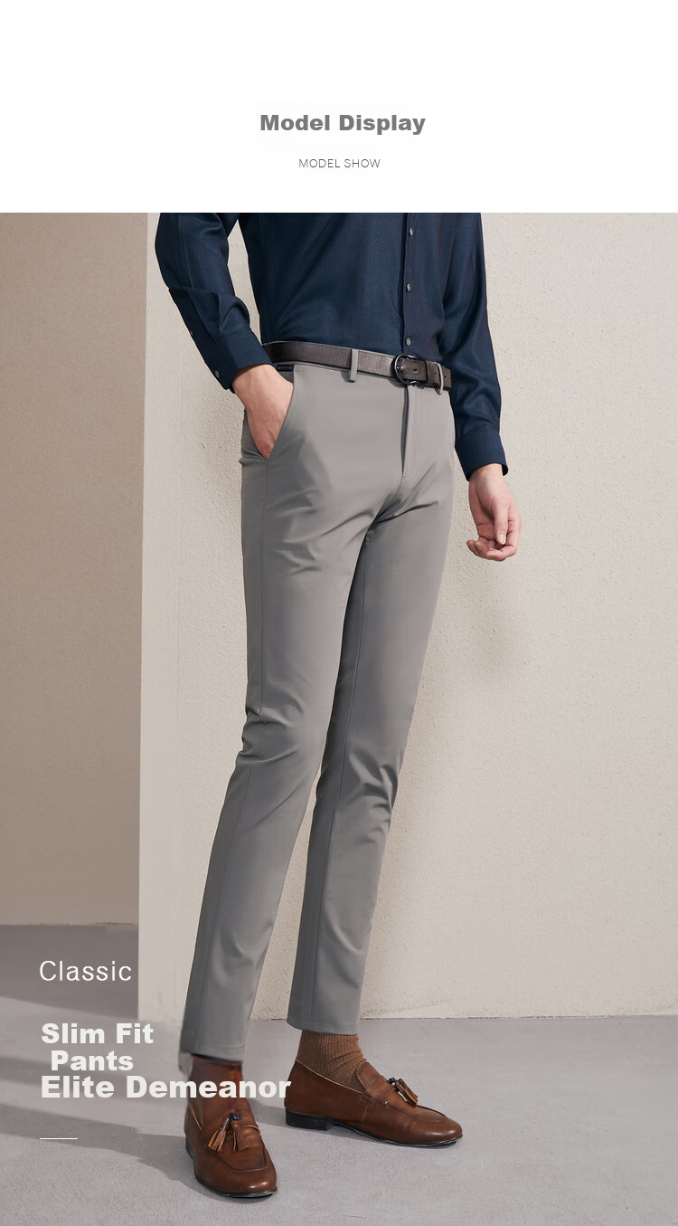 YOUNGOR Men's Pants, Spring And Summer Young Men's Dress Pants, VCHX320090PWY, Dark Green, 185/98A 4